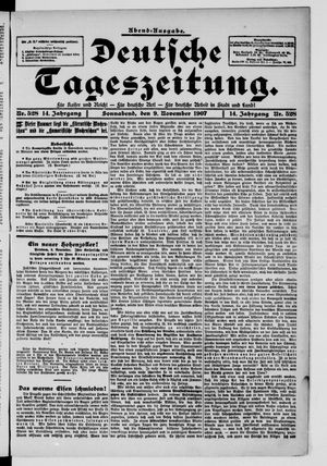 Deutsche Tageszeitung on Nov 9, 1907