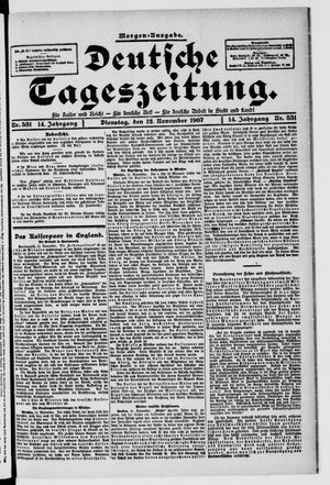 Deutsche Tageszeitung vom 12.11.1907