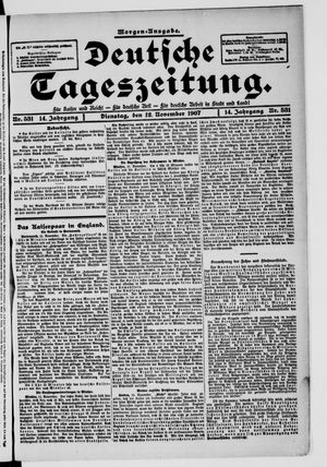 Deutsche Tageszeitung vom 12.11.1907