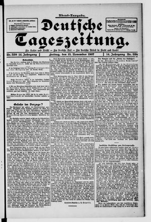 Deutsche Tageszeitung vom 15.11.1907