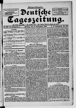 Deutsche Tageszeitung vom 15.11.1907