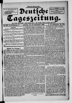 Deutsche Tageszeitung vom 15.11.1907