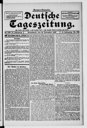 Deutsche Tageszeitung on Nov 16, 1907
