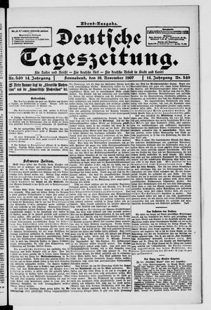 Deutsche Tageszeitung on Nov 16, 1907