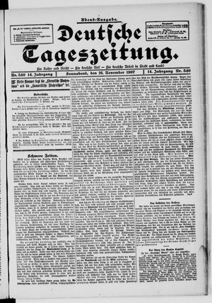 Deutsche Tageszeitung on Nov 16, 1907