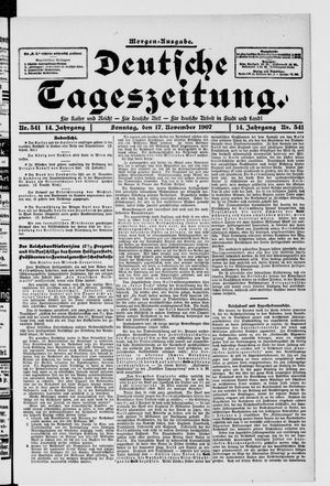 Deutsche Tageszeitung on Nov 17, 1907