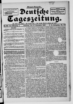 Deutsche Tageszeitung on Nov 17, 1907