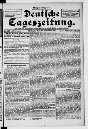Deutsche Tageszeitung on Nov 20, 1907