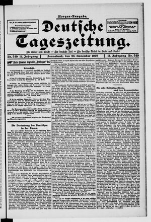 Deutsche Tageszeitung on Nov 23, 1907