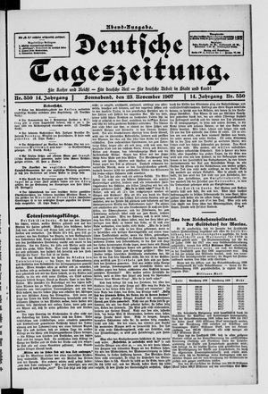 Deutsche Tageszeitung on Nov 23, 1907