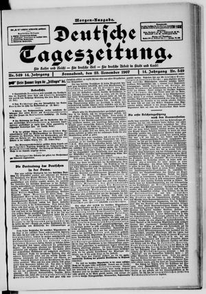Deutsche Tageszeitung on Nov 23, 1907