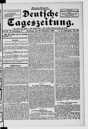 Deutsche Tageszeitung vom 24.11.1907
