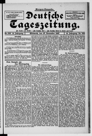 Deutsche Tageszeitung vom 27.11.1907