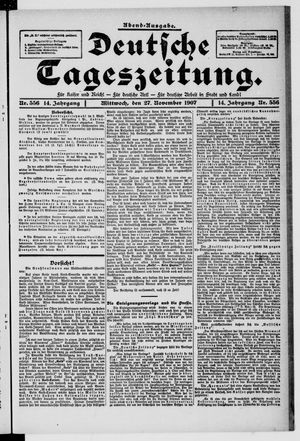 Deutsche Tageszeitung vom 27.11.1907
