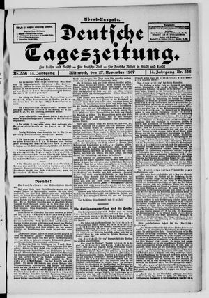 Deutsche Tageszeitung vom 27.11.1907