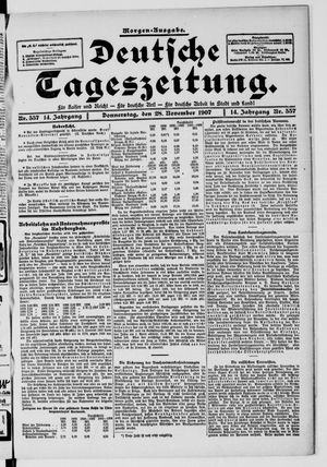 Deutsche Tageszeitung on Nov 28, 1907