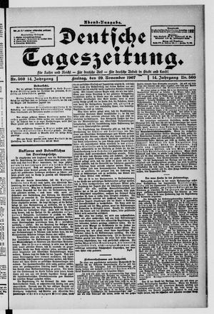 Deutsche Tageszeitung on Nov 29, 1907