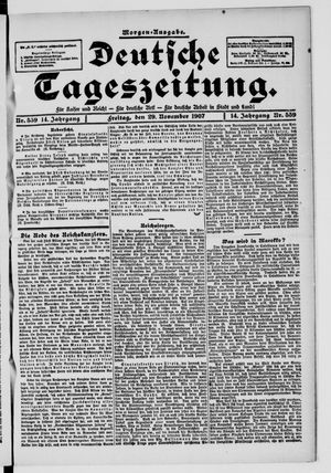 Deutsche Tageszeitung on Nov 29, 1907
