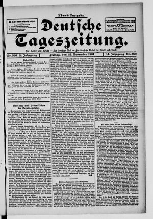 Deutsche Tageszeitung on Nov 29, 1907