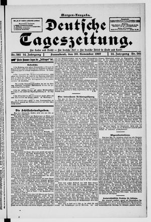 Deutsche Tageszeitung vom 30.11.1907