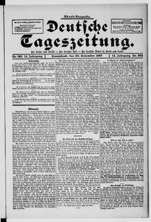 Deutsche Tageszeitung vom 30.11.1907