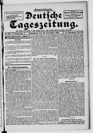 Deutsche Tageszeitung vom 30.11.1907