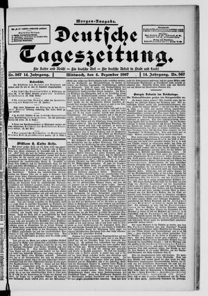 Deutsche Tageszeitung on Dec 4, 1907