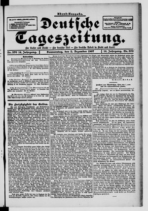 Deutsche Tageszeitung on Dec 5, 1907