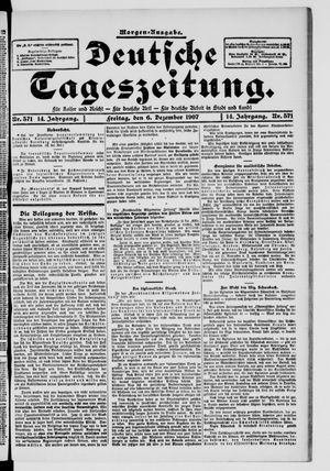 Deutsche Tageszeitung on Dec 6, 1907