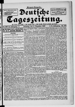 Deutsche Tageszeitung vom 08.12.1907