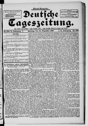 Deutsche Tageszeitung on Dec 16, 1907