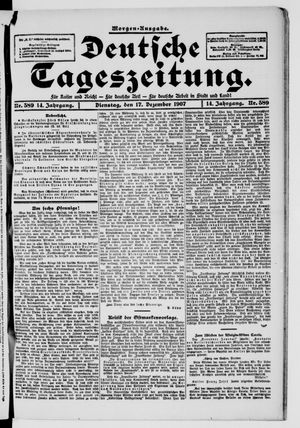 Deutsche Tageszeitung vom 17.12.1907