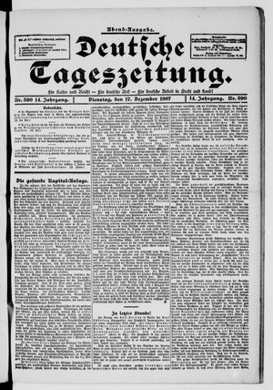 Deutsche Tageszeitung vom 17.12.1907