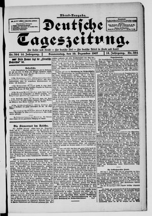 Deutsche Tageszeitung vom 19.12.1907