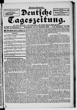 Deutsche Tageszeitung on Dec 21, 1907