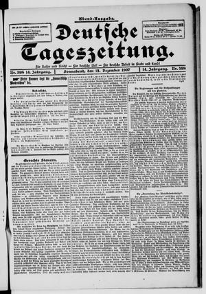 Deutsche Tageszeitung on Dec 21, 1907