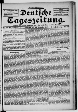 Deutsche Tageszeitung vom 24.12.1907