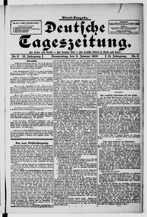 Deutsche Tageszeitung vom 02.01.1908