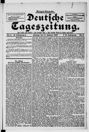 Deutsche Tageszeitung on Jan 3, 1908