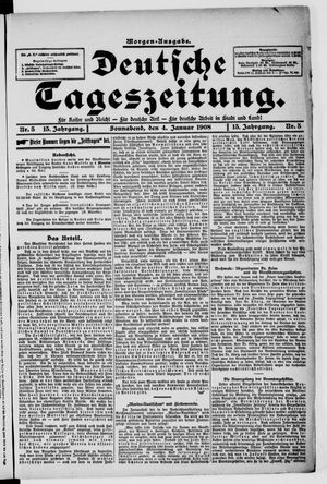 Deutsche Tageszeitung on Jan 4, 1908