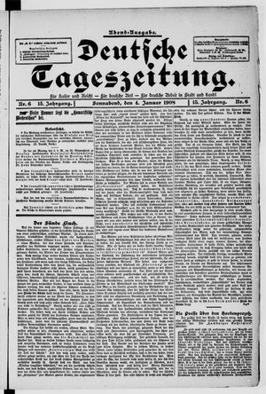 Deutsche Tageszeitung on Jan 4, 1908