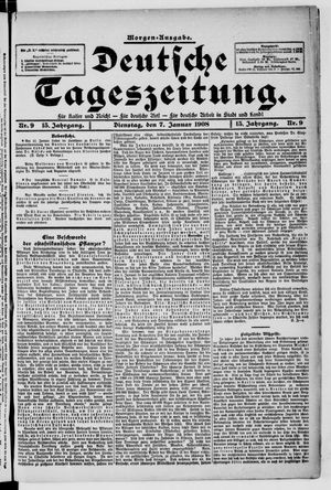Deutsche Tageszeitung on Jan 7, 1908
