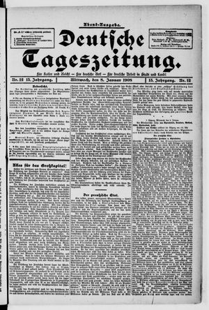 Deutsche Tageszeitung on Jan 8, 1908