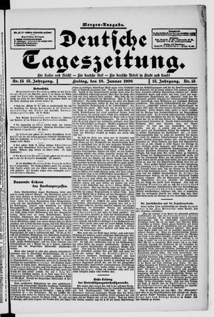Deutsche Tageszeitung on Jan 10, 1908