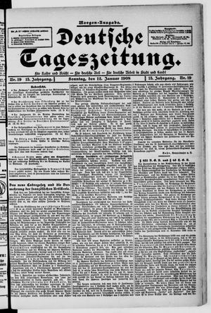 Deutsche Tageszeitung vom 12.01.1908