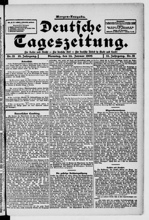 Deutsche Tageszeitung vom 14.01.1908