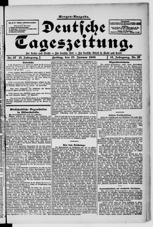 Deutsche Tageszeitung on Jan 17, 1908