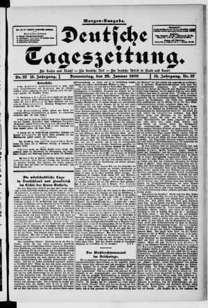 Deutsche Tageszeitung on Jan 23, 1908