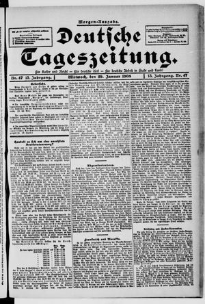 Deutsche Tageszeitung vom 29.01.1908