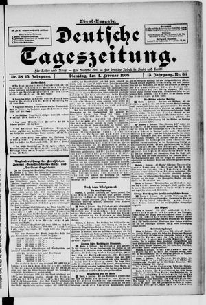 Deutsche Tageszeitung vom 04.02.1908